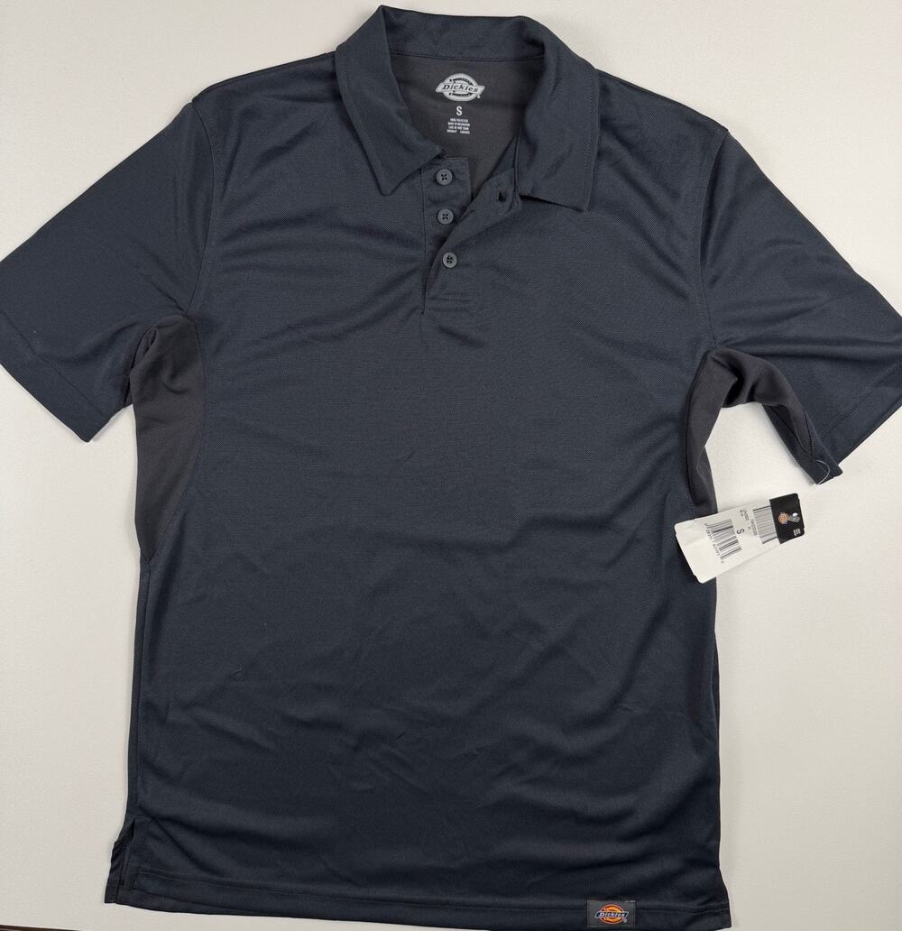 Dickies Polo Shirt Mens Small Gray Performance Short Sleeve Work NWT